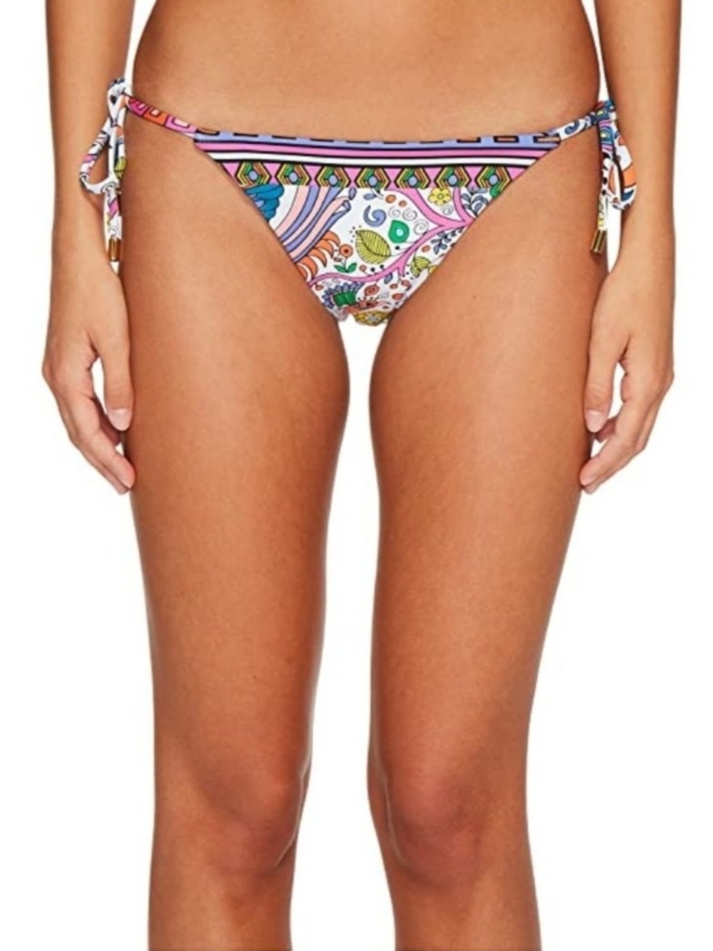 Trina Turk Multicolor Floral Paisley Tie-Side Bikini Bottoms  Jungle Beach - Picture 6 of 16